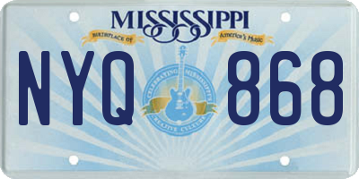 MS license plate NYQ868