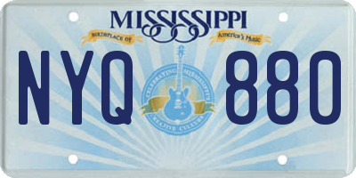 MS license plate NYQ880