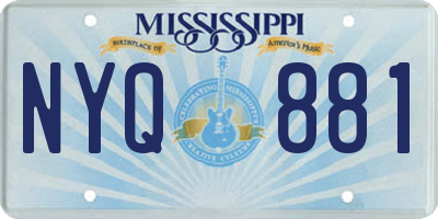 MS license plate NYQ881