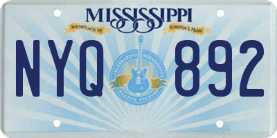 MS license plate NYQ892