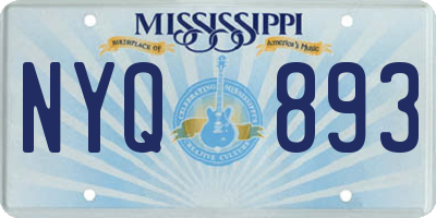 MS license plate NYQ893
