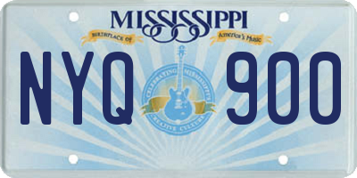 MS license plate NYQ900