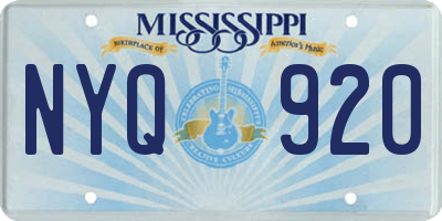MS license plate NYQ920