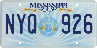 MS license plate NYQ926