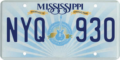 MS license plate NYQ930