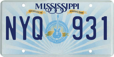 MS license plate NYQ931