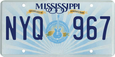 MS license plate NYQ967