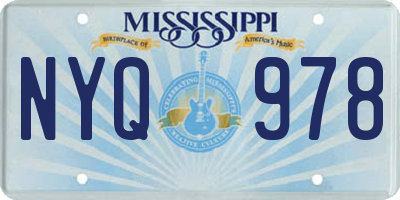 MS license plate NYQ978