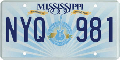 MS license plate NYQ981