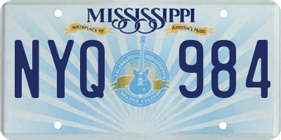 MS license plate NYQ984