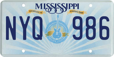 MS license plate NYQ986