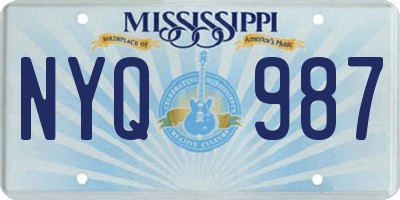 MS license plate NYQ987