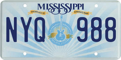 MS license plate NYQ988