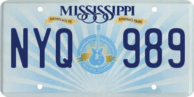 MS license plate NYQ989