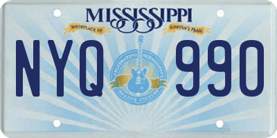 MS license plate NYQ990
