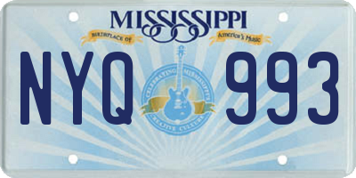 MS license plate NYQ993