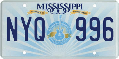 MS license plate NYQ996