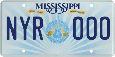 MS license plate NYR000