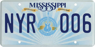 MS license plate NYR006
