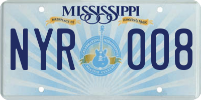 MS license plate NYR008