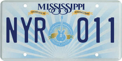MS license plate NYR011