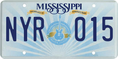 MS license plate NYR015