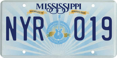 MS license plate NYR019