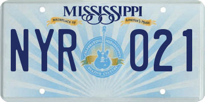MS license plate NYR021