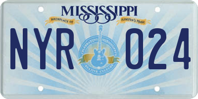 MS license plate NYR024
