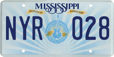 MS license plate NYR028