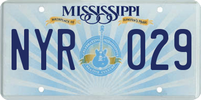 MS license plate NYR029