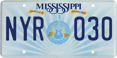 MS license plate NYR030