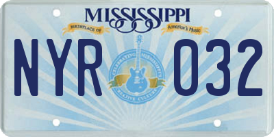 MS license plate NYR032