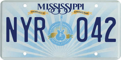 MS license plate NYR042