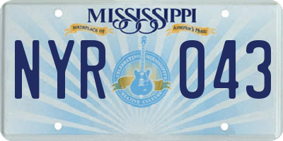 MS license plate NYR043