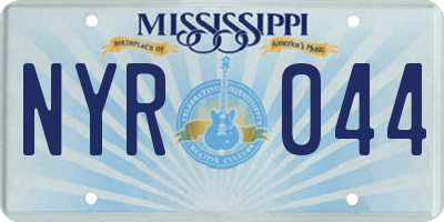 MS license plate NYR044
