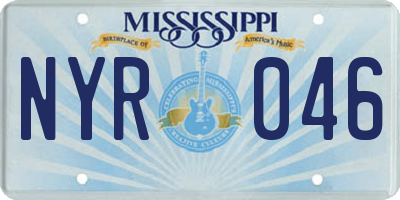 MS license plate NYR046