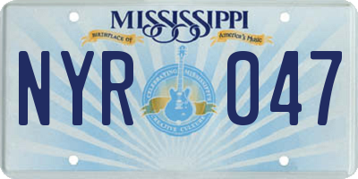 MS license plate NYR047