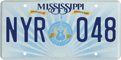MS license plate NYR048