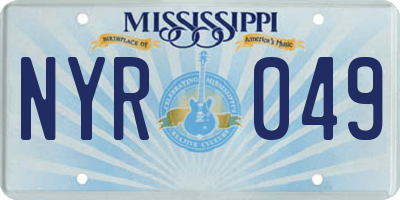 MS license plate NYR049
