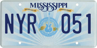 MS license plate NYR051
