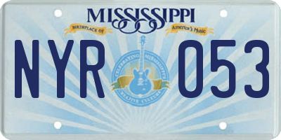 MS license plate NYR053