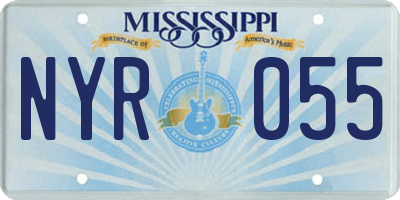 MS license plate NYR055