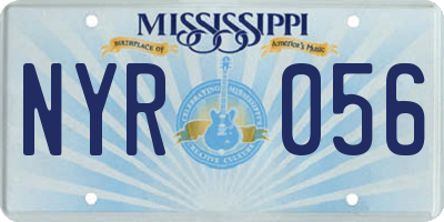 MS license plate NYR056