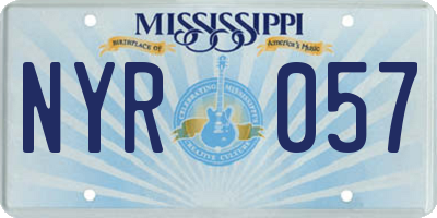MS license plate NYR057