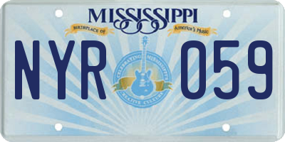 MS license plate NYR059