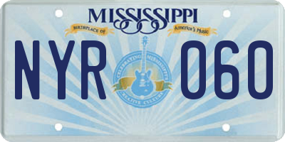MS license plate NYR060
