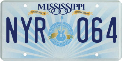 MS license plate NYR064