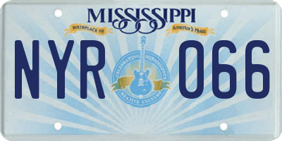 MS license plate NYR066