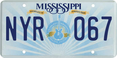 MS license plate NYR067